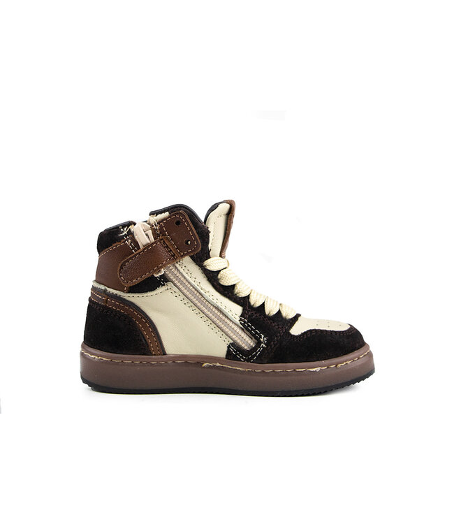 Pinocchio Hoge Sneaker Donkerbruin Combi