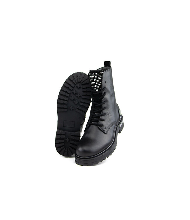 Hip Veterboot Zwart Studs