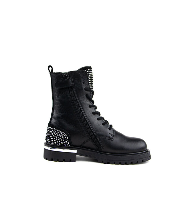 Hip Veterboot Zwart Studs