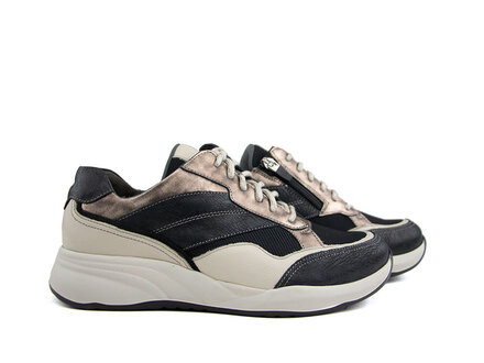 Durea Durea Sneaker Zwart Beige Goud K Durea Durea Sneaker Zwart Beige Goud K
