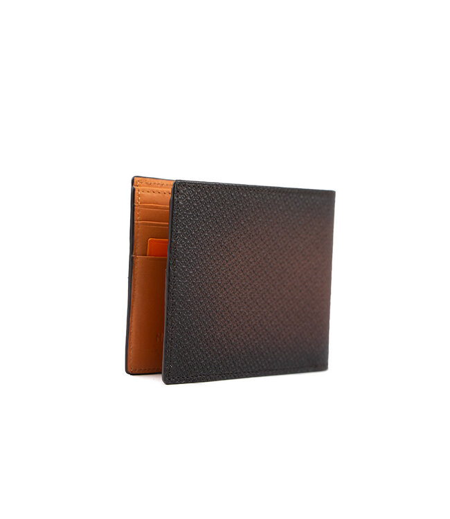 Magnanni Tall Fold Wallet Grab. Cott Caoba Brown