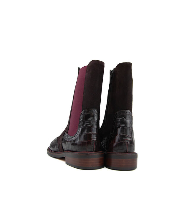 Pertini Chelsea Boot Gator Burdeos Daino Prugna