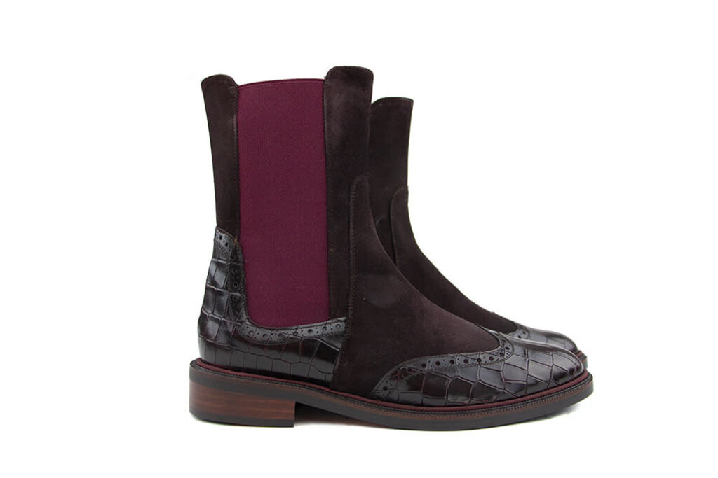 Pertini Pertini Chelsea Boot Gator Burdeos Daino Prugna