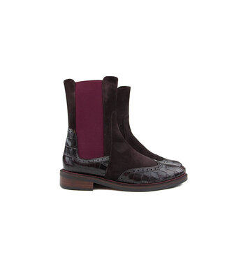 Pertini Pertini Chelsea Boot Gator Burdeos Daino Prugna