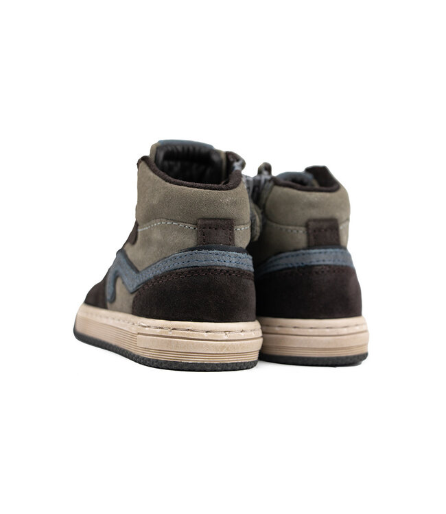 Pinocchio Hoge Sneaker Donkerbruin Combi