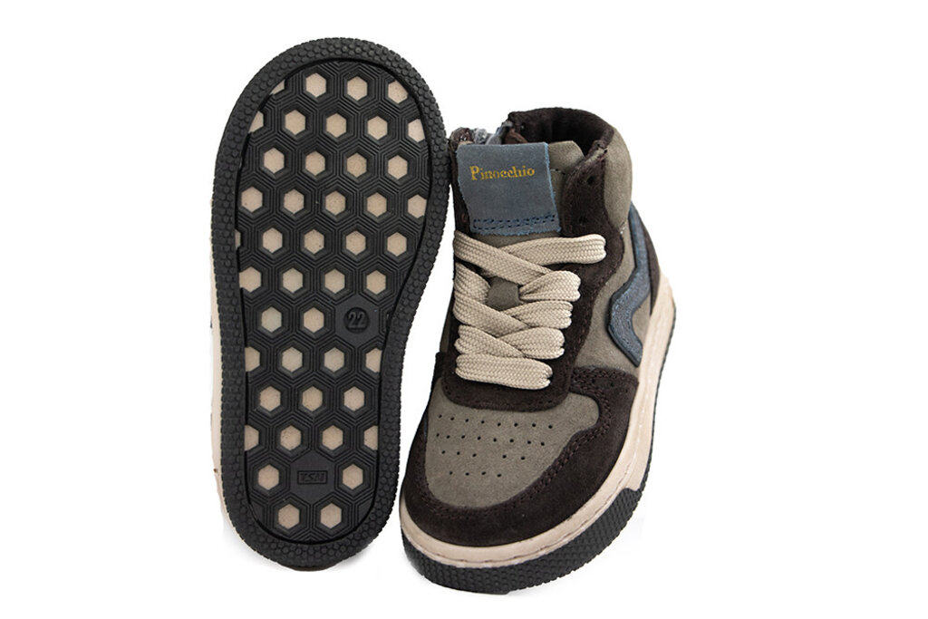 Pinocchio Pinocchio Hoge Sneaker Donkerbruin Combi