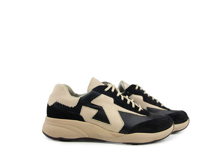 Durea Durea Sneaker Zwart Taupe H Durea Durea Sneaker Zwart Taupe H