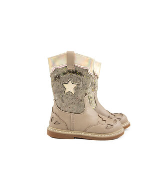 Shoesme Shoesme Crepe Laars Taupe Silver