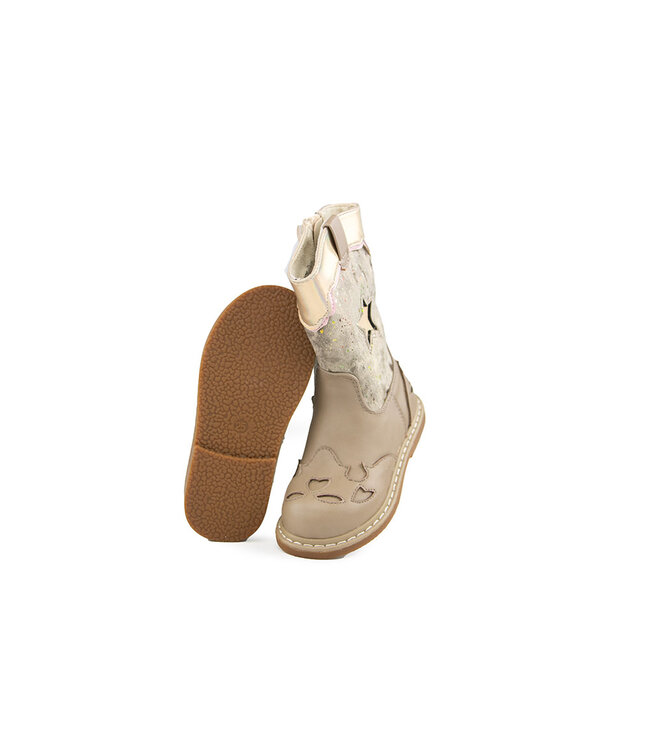 Shoesme Crepe Laars Taupe Silver