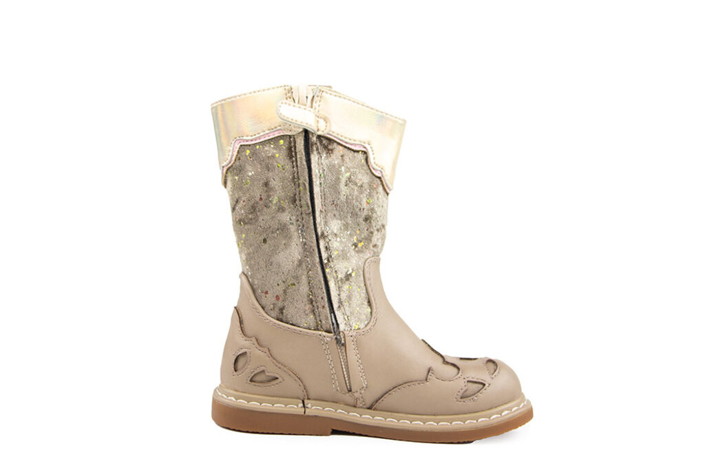 Shoesme Shoesme Crepe Laars Taupe Silver