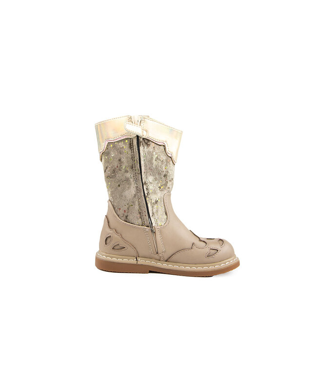 Shoesme Crepe Laars Taupe Silver