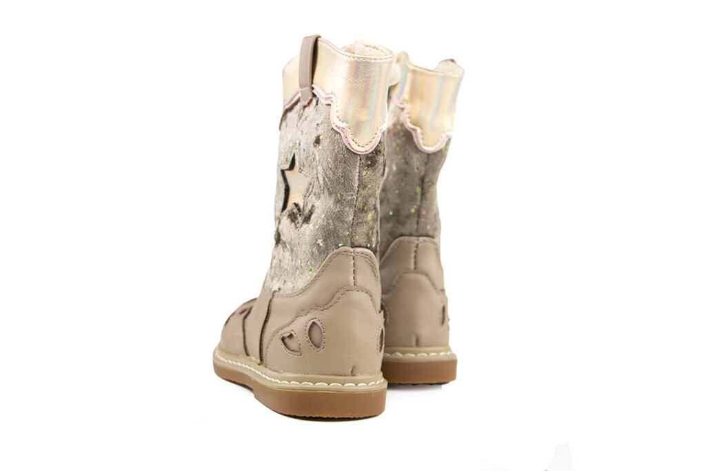 Shoesme Shoesme Crepe Laars Taupe Silver