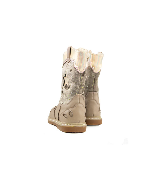 Shoesme Crepe Laars Taupe Silver
