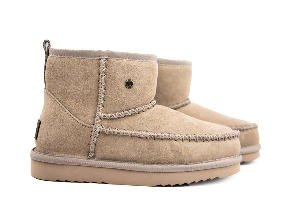 Warmbat Warmbat Wallaby Boot Stitch Taupe Suede