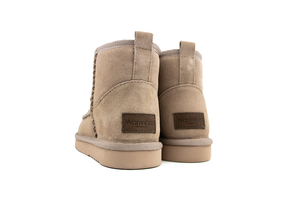 Warmbat Warmbat Wallaby Boot Stitch Taupe Suede