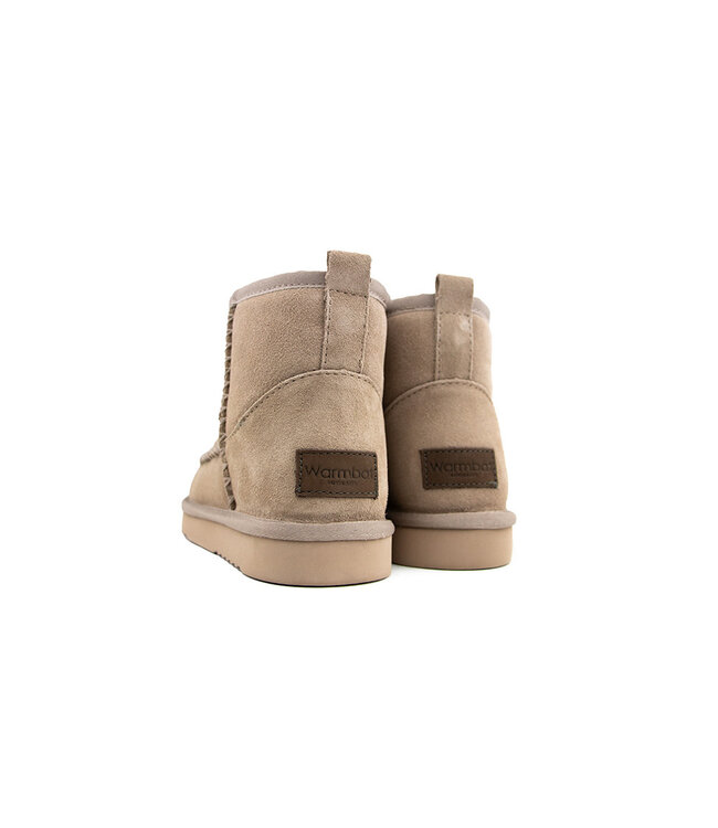 Warmbat Wallaby Boot Stitch Taupe Suede