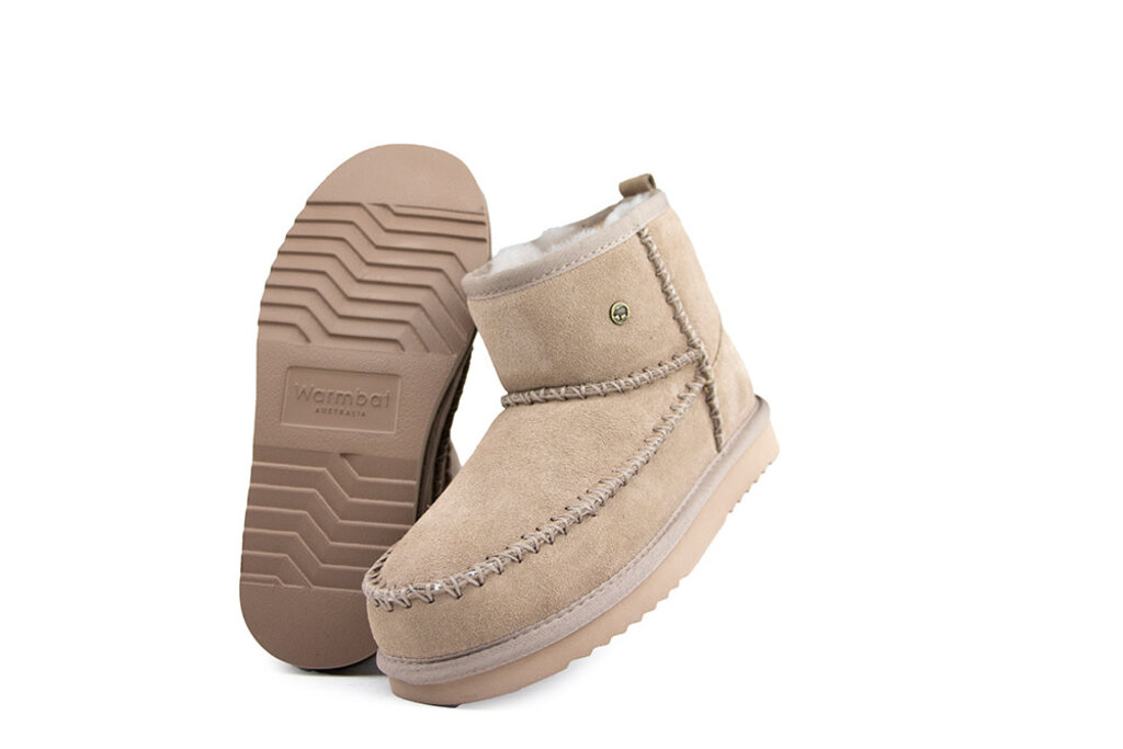 Warmbat Warmbat Wallaby Boot Stitch Taupe Suede