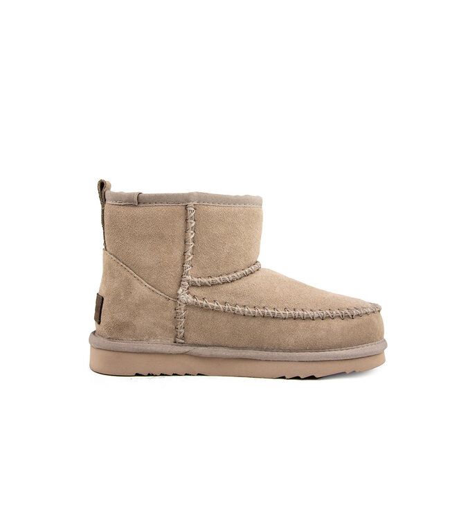 Warmbat Wallaby Boot Stitch Taupe Suede