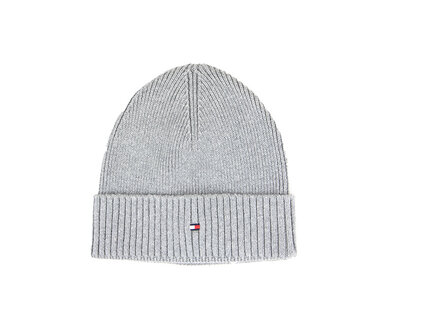 Tommy Hilfiger Tommy Hilfiger Cotton Beanie Mid Grey Tommy Hilfiger Tommy Hilfiger Cotton Beanie Mid Grey