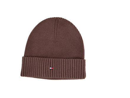 Tommy Hilfiger Tommy Hilfiger Cotton Beanie Rich Walnut Tommy Hilfiger Tommy Hilfiger Cotton Beanie Rich Walnut