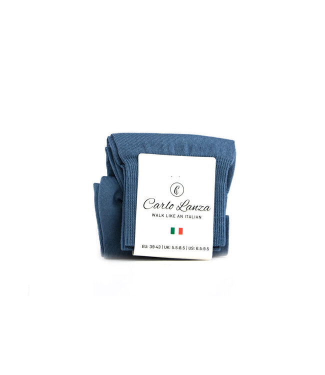 Carlo Lanza Sok Blue Grey Cotton