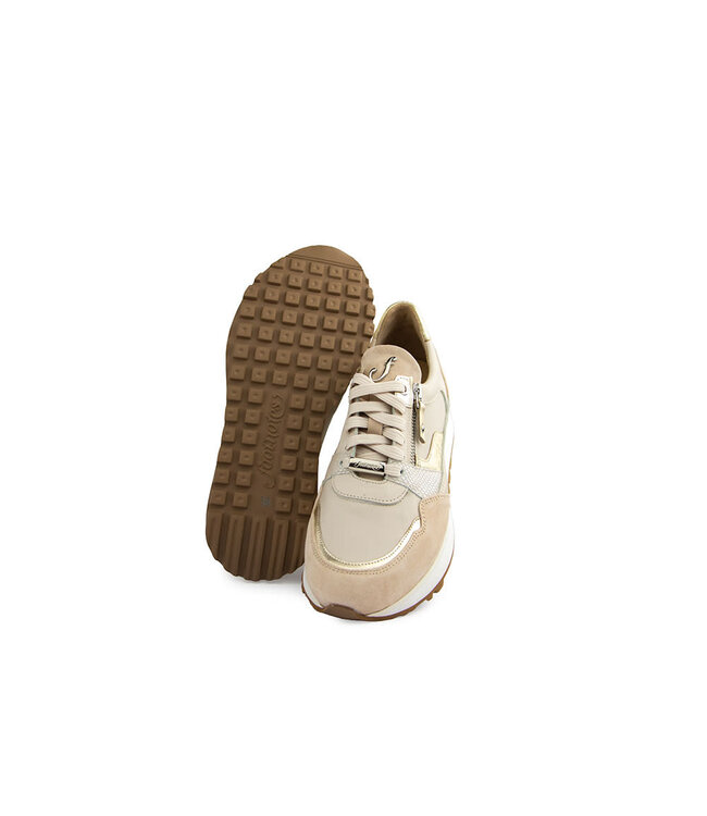 Footnotes Sneaker Elke Nappacalf Suede Creme K