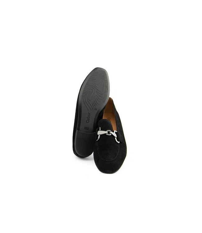 Gabor Loafer Bit Schwarz Altsilber Samtchevreau