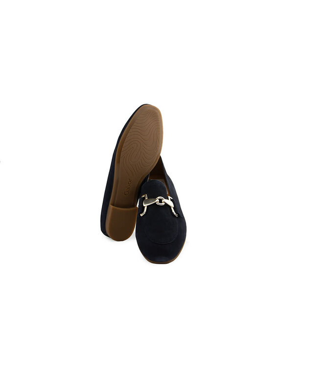 Gabor Loafer Bit Dark Blue Gold Samtchevreau