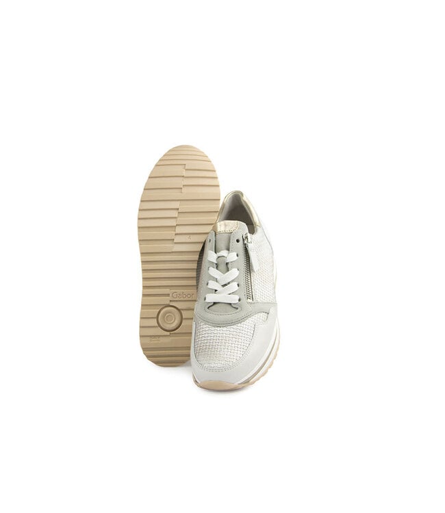 Gabor Sneaker Beige Offwhite Platin Raffia