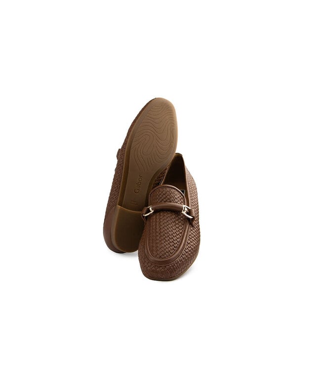 Gabor Loafer Bit Cognac Vlecht Nappa
