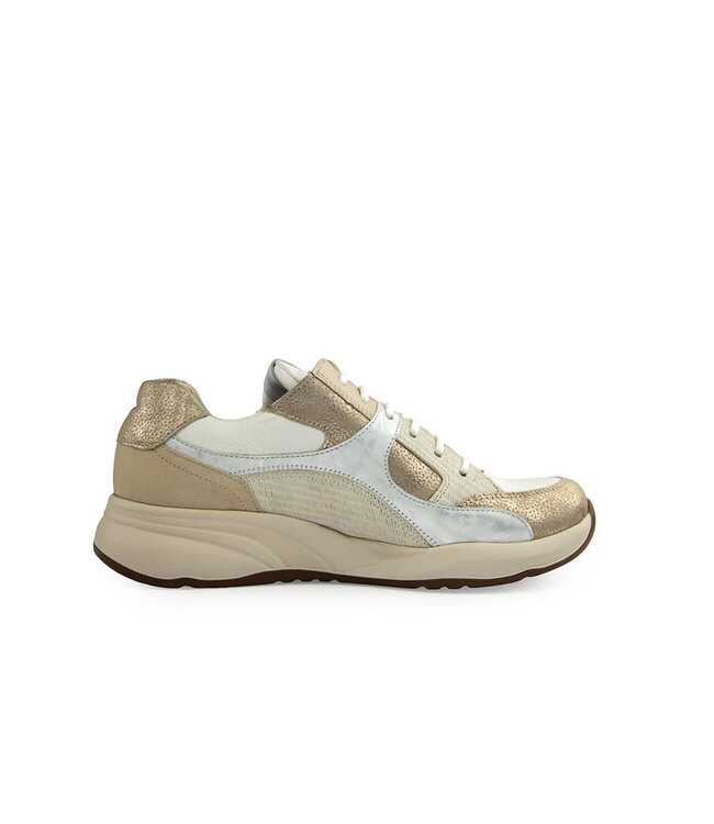 Durea Sneaker Taupe Wit Zilver