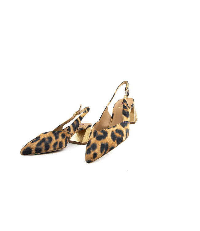 Högl Slingback Pump Camel Gold Leoprint