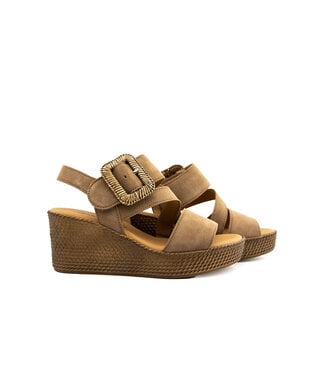 Gabor Gabor Sandaal Sleehak Peanut Samtchevreau
