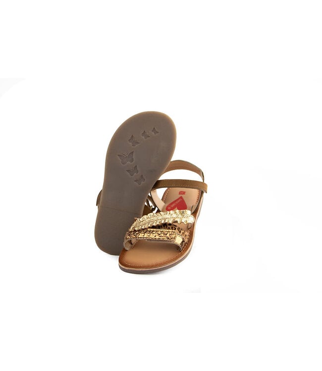 Shoesme Sandaal Brown Gold Combi
