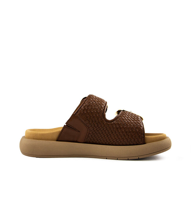 Gabor Slipper Cognac Vlecht Lammnappa