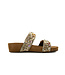 Lazamani Bo Flower Beads Two Strap Mules Beige