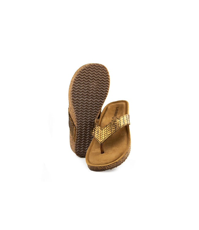 Lazamani Leia Toe Slippers Wedge Copper
