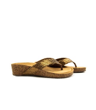 Lazamani Lazamani Leia Toe Slippers Wedge Copper