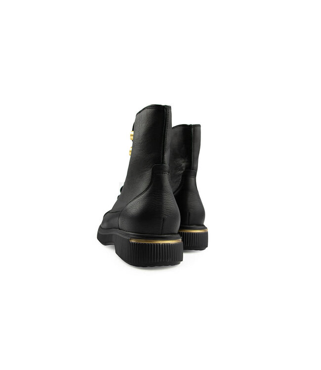 Durea Veterboot Zwart Leer