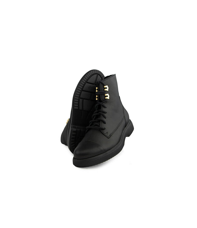 Durea Veterboot Zwart Leer