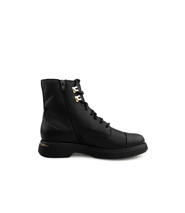 Durea Veterboot Zwart Leer