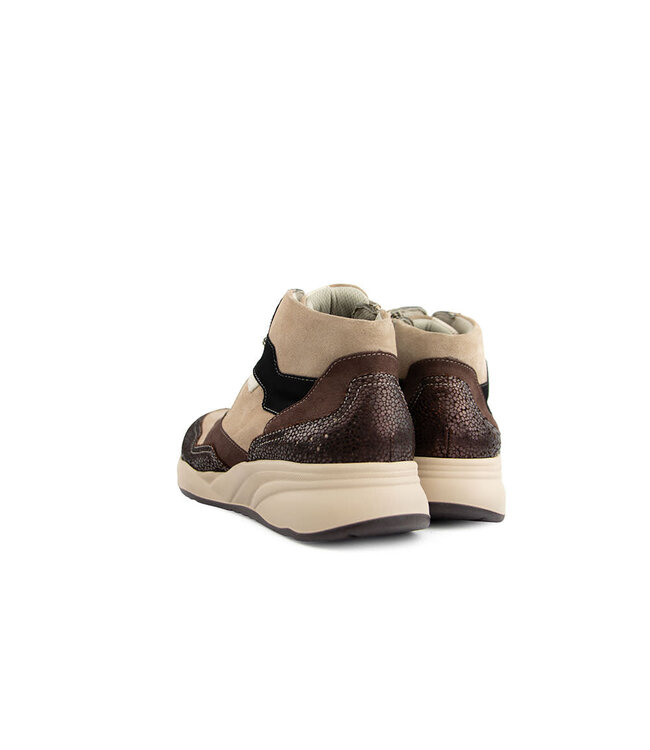 Durea Hoge Sneaker Donkerbruin Taupe