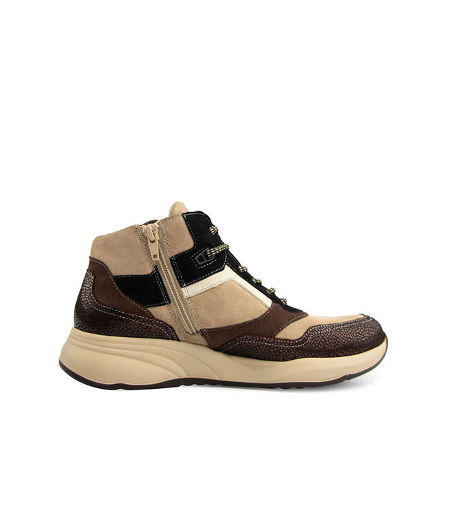 Durea Hoge Sneaker Donkerbruin Taupe