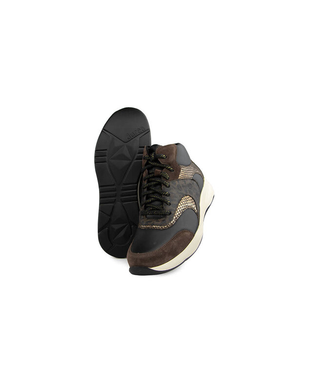 Durea Hoge Sneaker Caffe Zwart Taupe
