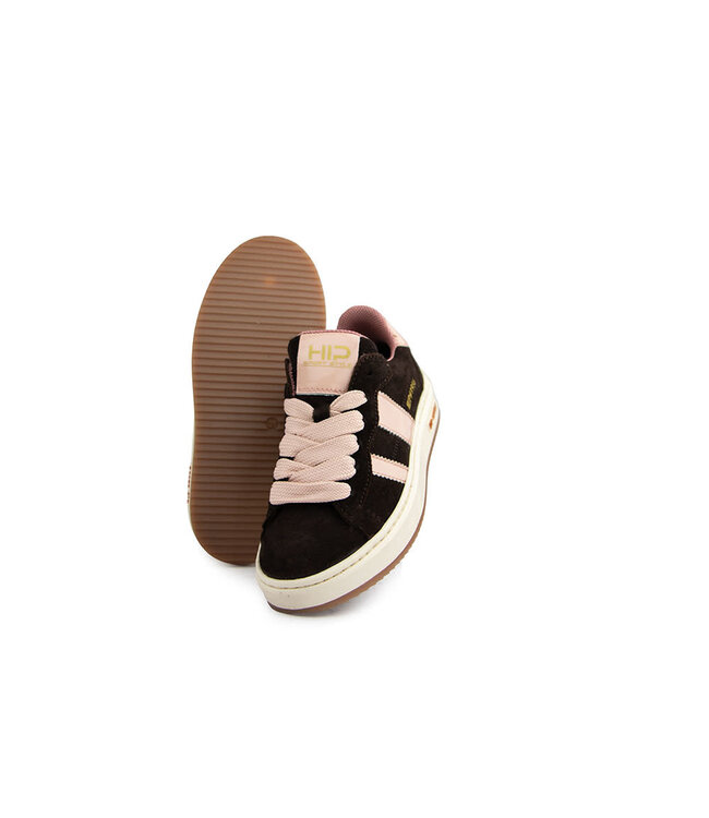 Hip Sneaker Dark Brown Pink Combi