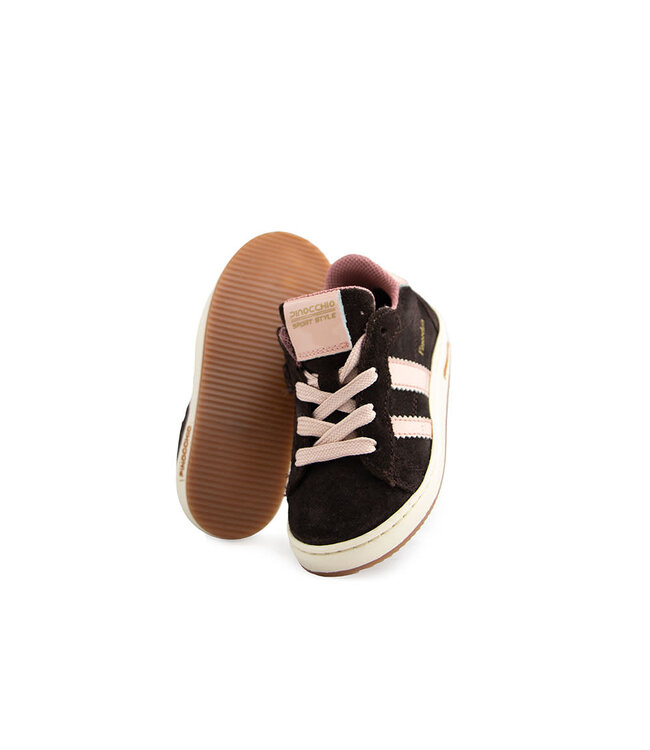 Pinocchio Sneaker Dark Brown Pink Combi