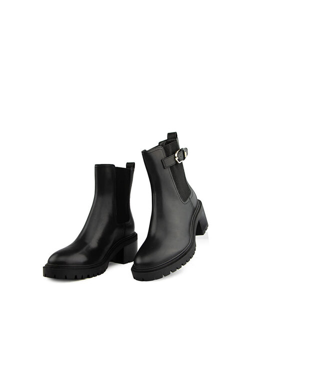 Tommy Hilfiger Block Heel Buckled Chelsea Black