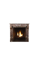 Maison Leon Van den Bogaert Small Belgian Antique Fireplace Surround In Brown Marble
