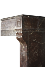 Maison Leon Van den Bogaert Small Belgian Antique Fireplace Surround In Brown Marble