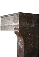 Small Belgian Antique Fireplace Surround In Brown Marble